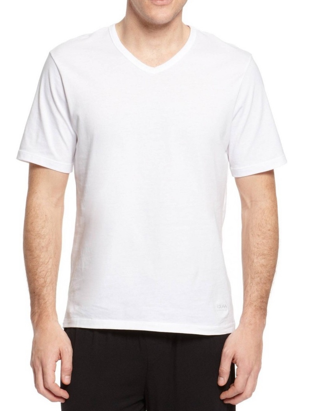 Hugo Boss White V-Neck Short Sleeve Men’s Tee